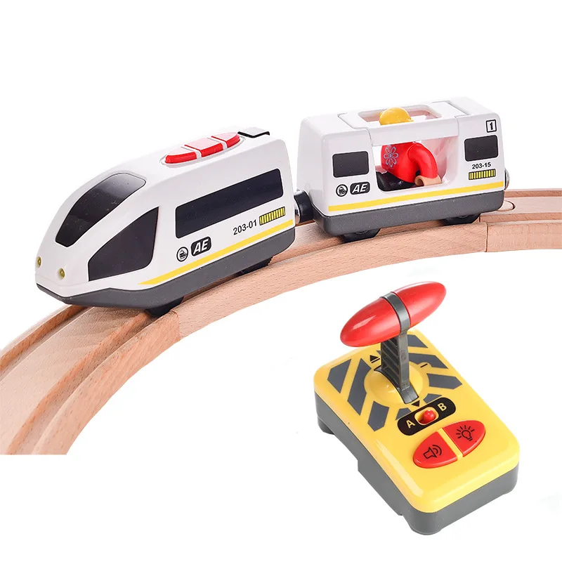 RC Electric Train Set Locomotive Magnetic Train Diecast Slot Toy Fit for Brand Wooden Railway Tracks Toys for Children Gifts thumbnail 2