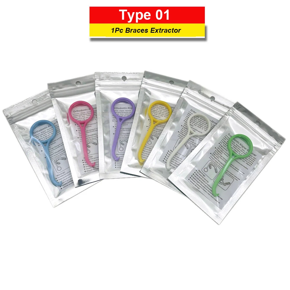 Wholesale 20/50/100Packs Orthodontic Aligner Removal Hook Tool Set 3 Types Dental Invisible Brace Extractor Oral Tooth Chewies thumbnail 2