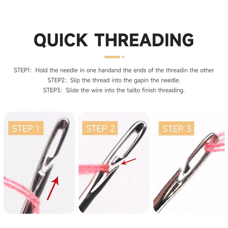 12/36PCS Sewing Needles Multi-size Side Opening Stainless Steel Darning Sewing Household Hand Tools thumbnail 2