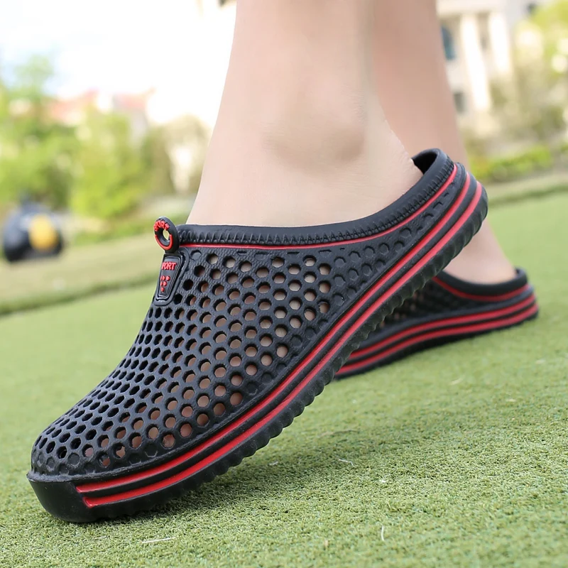 Comfortable Men Pool Sandals Summer Outdoor Beach Shoes Men Slip on Garden Clogs Casual Water Shower Slippers Unisex Zapatos thumbnail 2