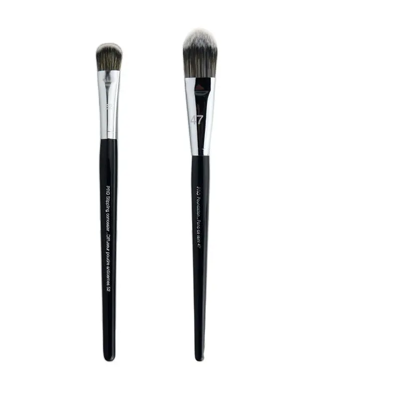 KSHBO 2pcs/Set Women's Foundation Brush Set 47 Broom Head Liquid Makeup Base Brushes for Face Shadow Repairing Beauty Tools thumbnail 3