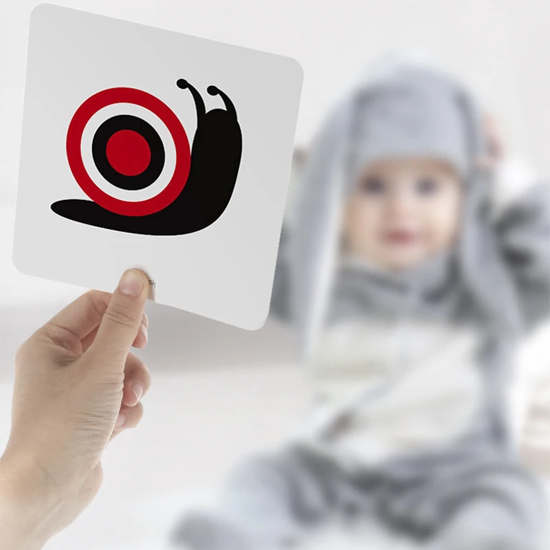 Montessori Baby Visual Stimulation Card Toys Black White Flash Cards Early Childhood Learning Educational Toys for Newborn Baby thumbnail 2