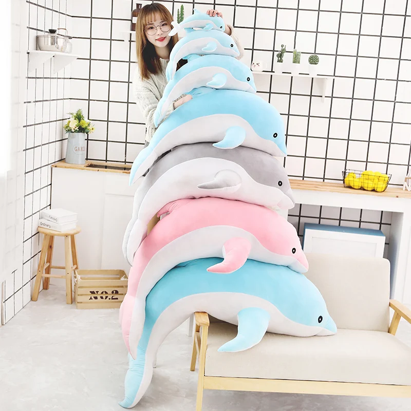1pc 30/50CM kawaii Dolphin Plush Toys Lovely Stuffed Soft Animal Pillow Dolls for Children Girls Sleeping Cushion Gift thumbnail 2