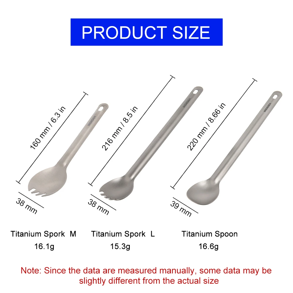 Widesea Camping Titanium Spork  Spoon Outdoor Lightweight Fork Tableware Portable Picnic Hiking Travelling Ultralight Dinnerware thumbnail 2