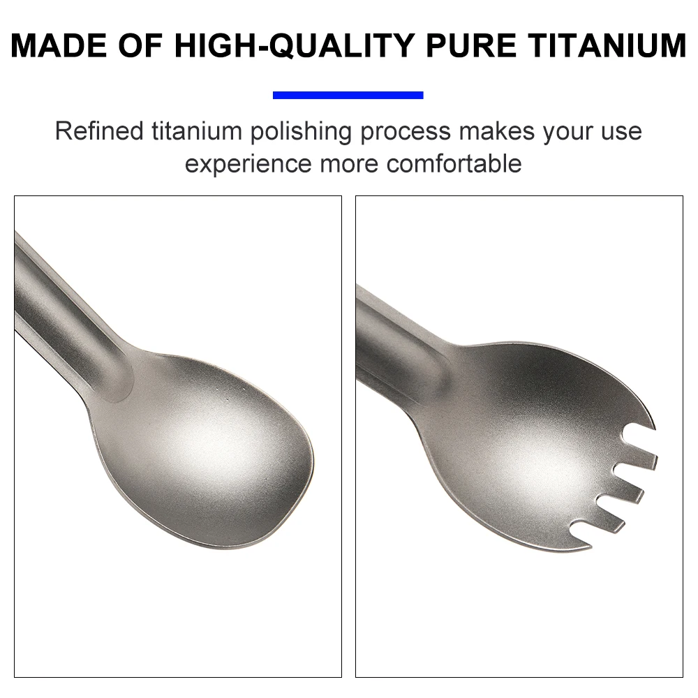 Widesea Camping Titanium Spork  Spoon Outdoor Lightweight Fork Tableware Portable Picnic Hiking Travelling Ultralight Dinnerware thumbnail 3
