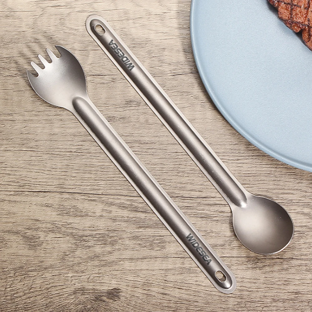 Widesea Camping Titanium Spork  Spoon Outdoor Lightweight Fork Tableware Portable Picnic Hiking Travelling Ultralight Dinnerware thumbnail 6