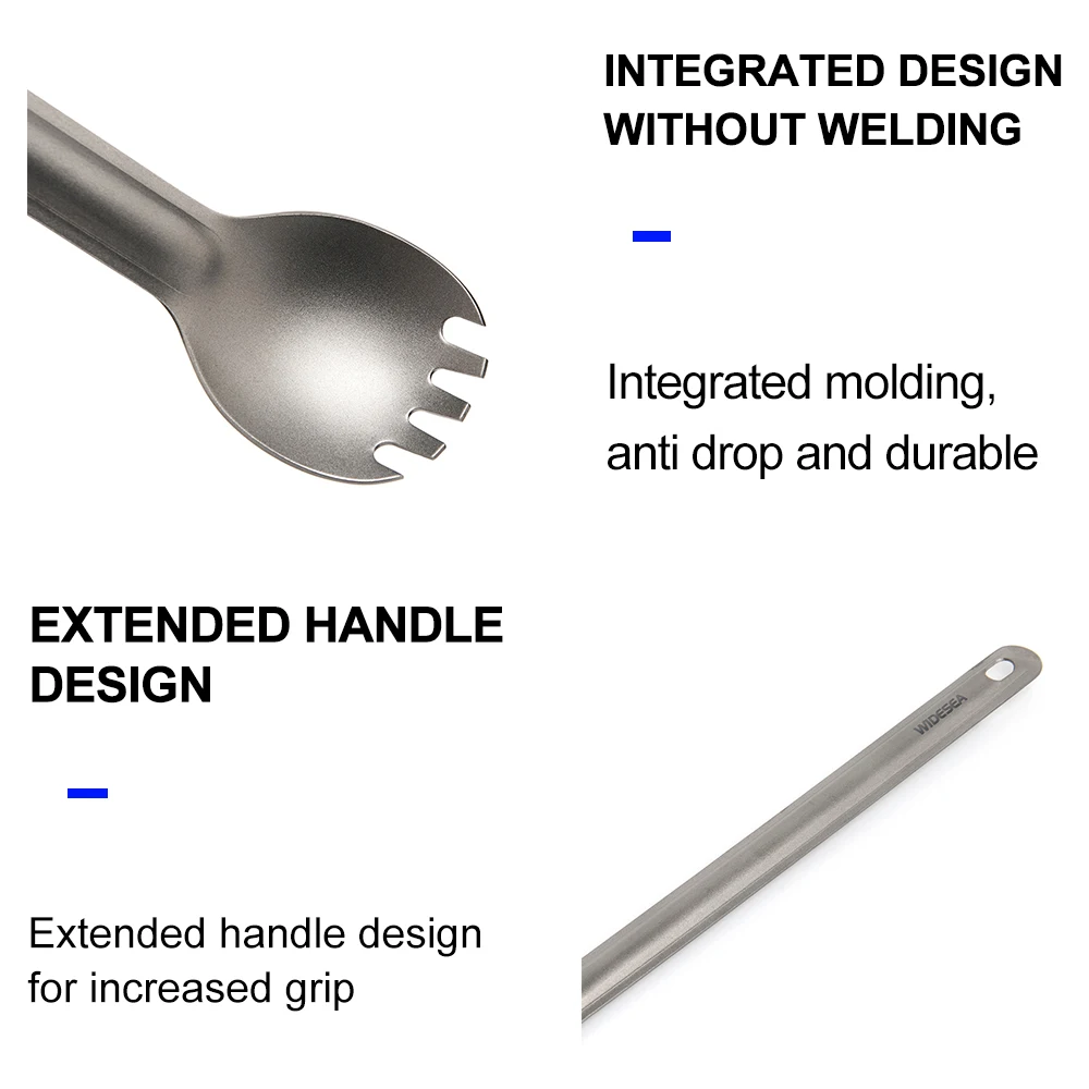 Widesea Camping Titanium Spork  Spoon Outdoor Lightweight Fork Tableware Portable Picnic Hiking Travelling Ultralight Dinnerware thumbnail 4