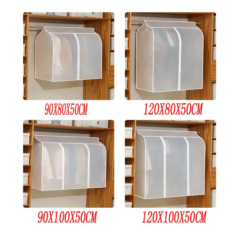 Clothing Dust Cover Transparent Dress Clothes Garment Dust Cover Hanging Organizer Waterproof Dustproof Clothes Wardrobe Storage thumbnail 6