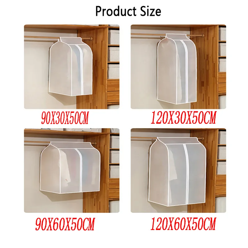 Clothing Dust Cover Transparent Dress Clothes Garment Dust Cover Hanging Organizer Waterproof Dustproof Clothes Wardrobe Storage thumbnail 5
