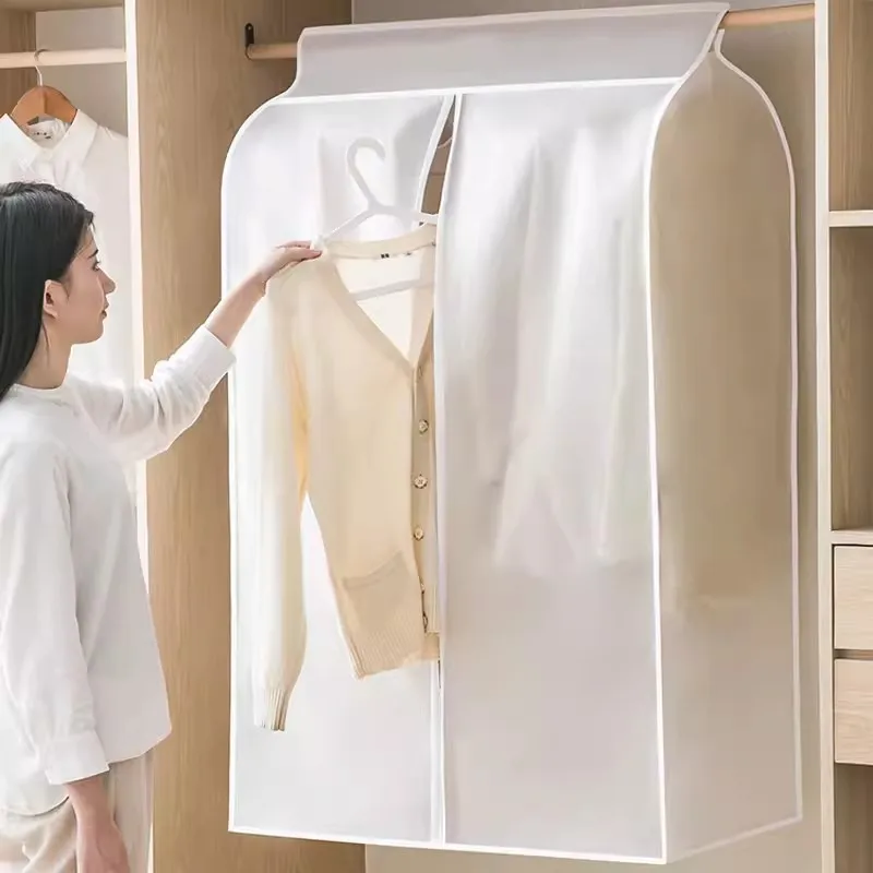 Clothing Dust Cover Transparent Dress Clothes Garment Dust Cover Hanging Organizer Waterproof Dustproof Clothes Wardrobe Storage thumbnail 2