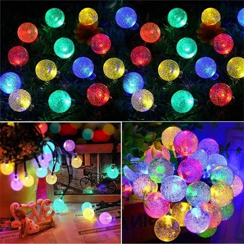 5-22M Solar String Lights Outdoor 200 Led Crystal Globe Lights Waterproof Solar Festoon Fairy Light For Garden Christmas Decor thumbnail 2