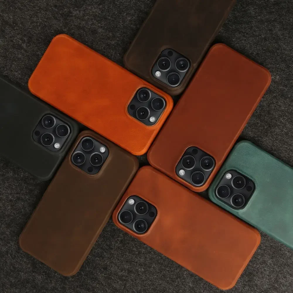 ZWW Crazy House Genuine Leather Cover Case For Iphone 15 Pro Max Case For Iphone 14pro 12 11 XR XS 13 8 Aesthetic Vintage Retro thumbnail 6