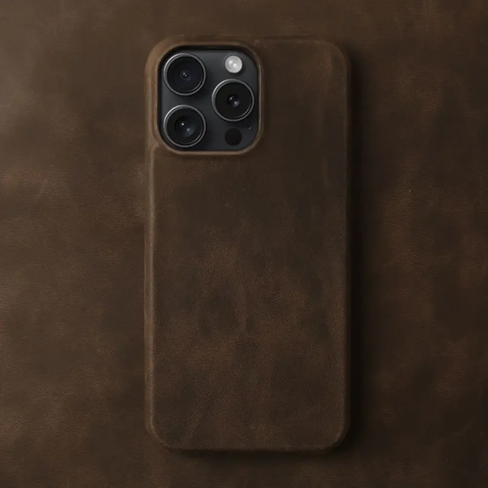 ZWW Crazy House Genuine Leather Cover Case For Iphone 15 Pro Max Case For Iphone 14pro 12 11 XR XS 13 8 Aesthetic Vintage Retro thumbnail 2