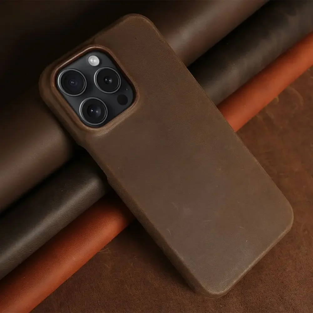ZWW Crazy House Genuine Leather Cover Case For Iphone 15 Pro Max Case For Iphone 14pro 12 11 XR XS 13 8 Aesthetic Vintage Retro thumbnail 5