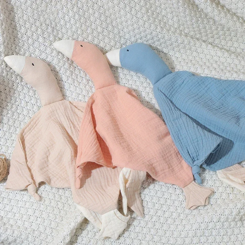 Baby Soother Appease Towel Bib Soft Animal Goose Doll Teether Infants Comfort Sleeping Nursing Cuddling Blanket Toys thumbnail 2
