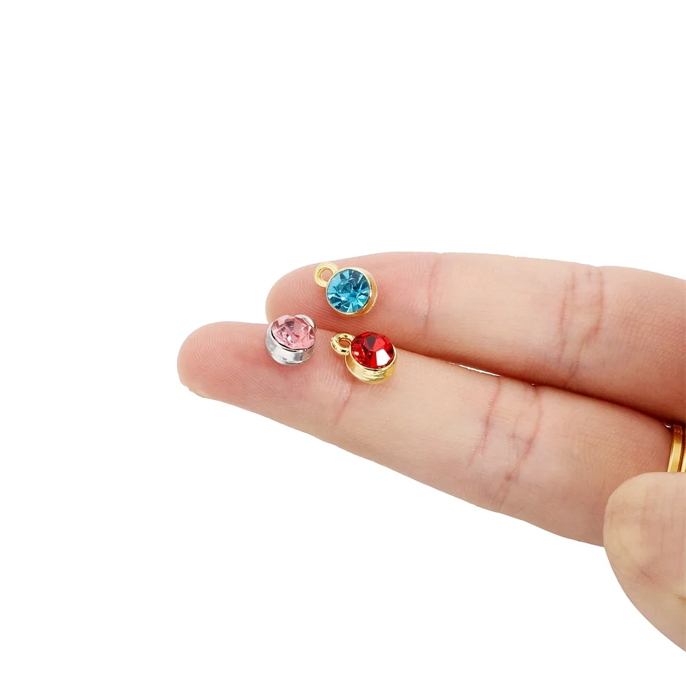 20Pcs/Lot Colorful Crystal Birthstone Dangle Charms Necklace Bracelet Earring Keychain Pendant For DIY Jeweley Making Supplies thumbnail 6