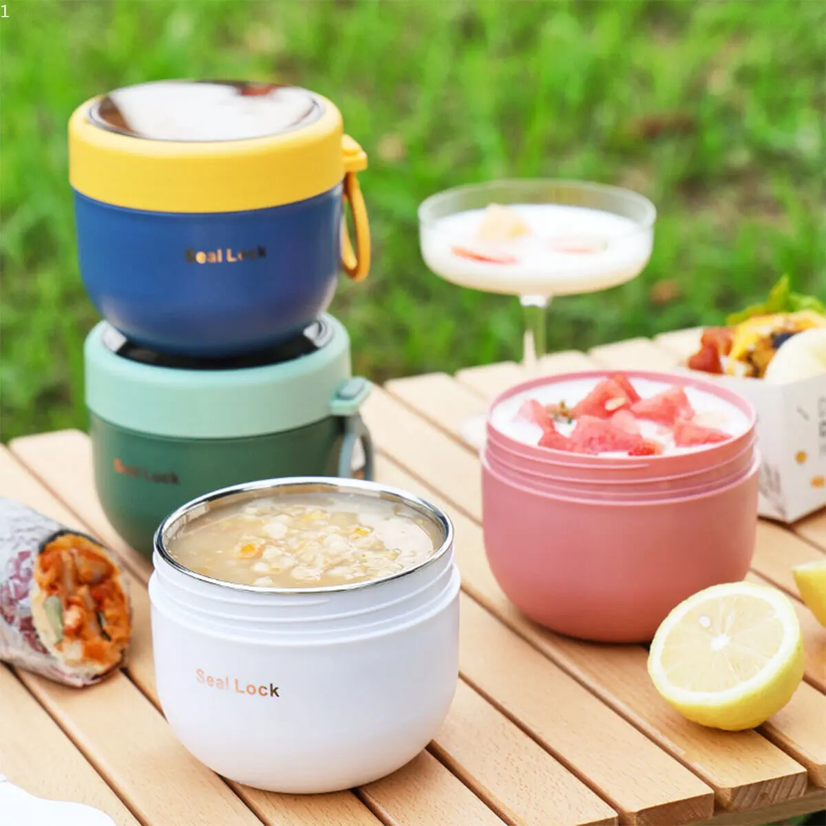 600ML Stainless Steel Lunch Box Hot Food Flask Soup Storage Vacuum Thermal Jar Thermos Containers Bento Lunch Box for Kids thumbnail 5