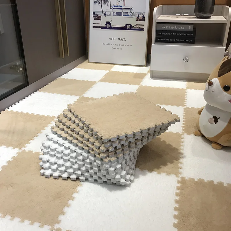 Soft Plush  Baby Play Mat EVA Foam Children's Carpet Interlocking Exercise Tiles Floor Carpet And Rug for Kids Pad 30*30 CM thumbnail 4