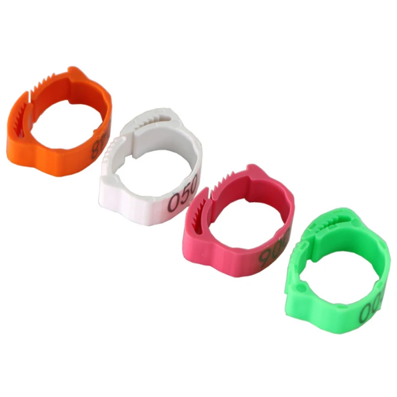 Chicken Foot Rings Label Clasp Plastic Adjustable Poultry Leg Snap Ratchet Clip Digital Duck Pigeon Goose Farm Feed Tool 25/100 thumbnail 5