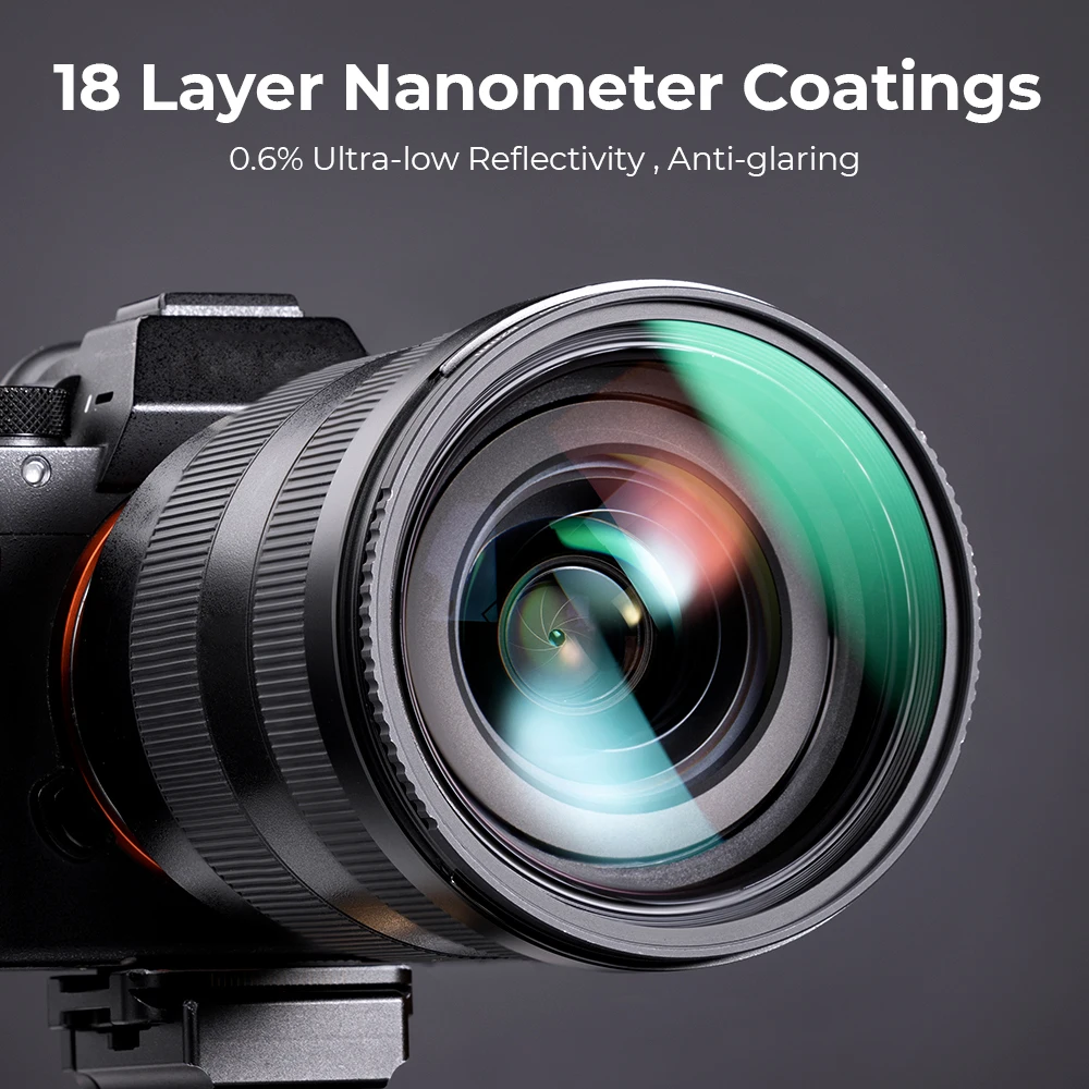 K&F Concept 37-86mm UV Filter Lens Optics with Multi Coated Protection for Camera Lenses 49mm 52mm 55mm 58mm 62mm 67mm 77mm 82mm thumbnail 3