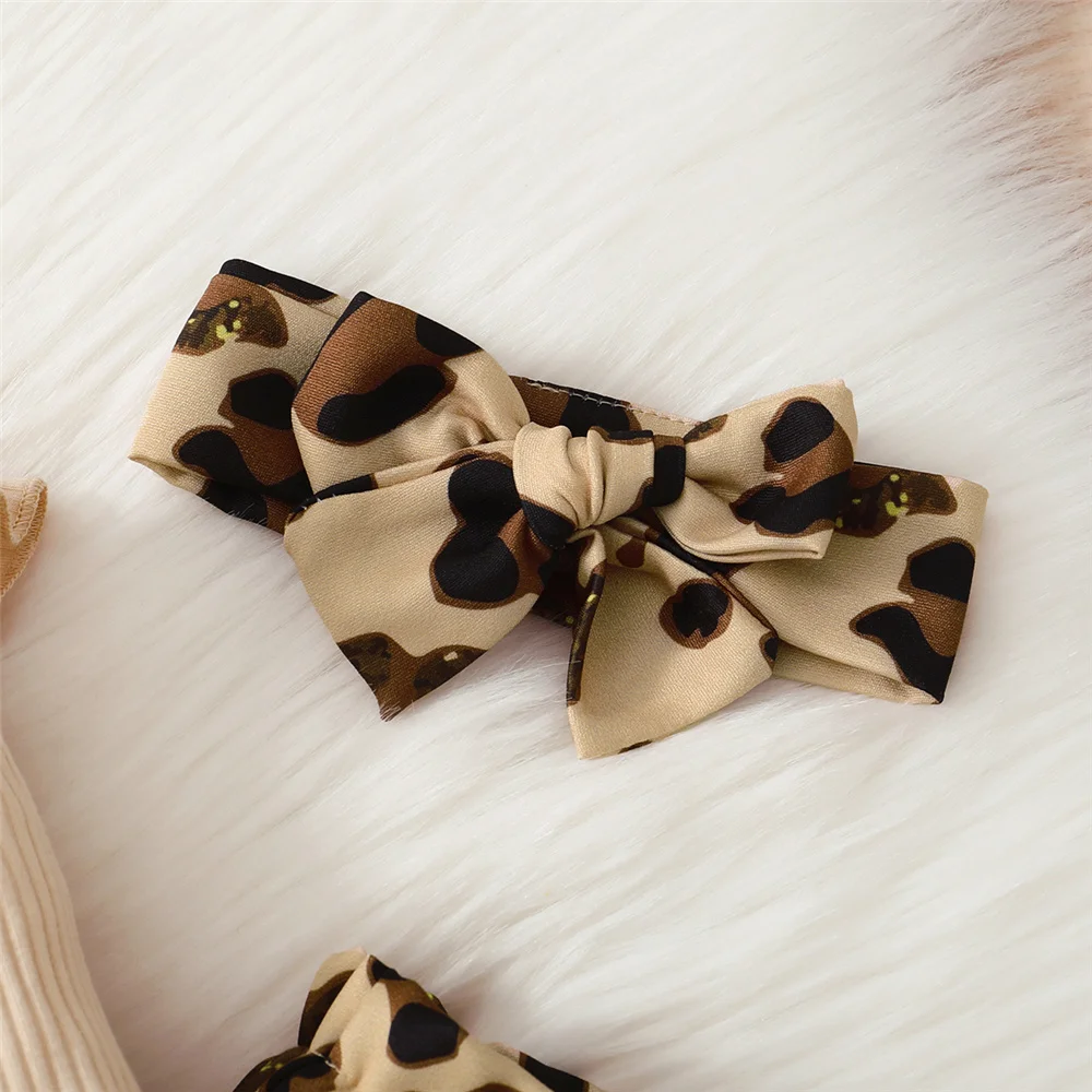 0-18 Months Newborn Baby Girl Clothes Set Long Sleeve Bodysuit+Leopard Pants+Headband 3PCS Fashion Autumn Outfits Toddler Girl thumbnail 2