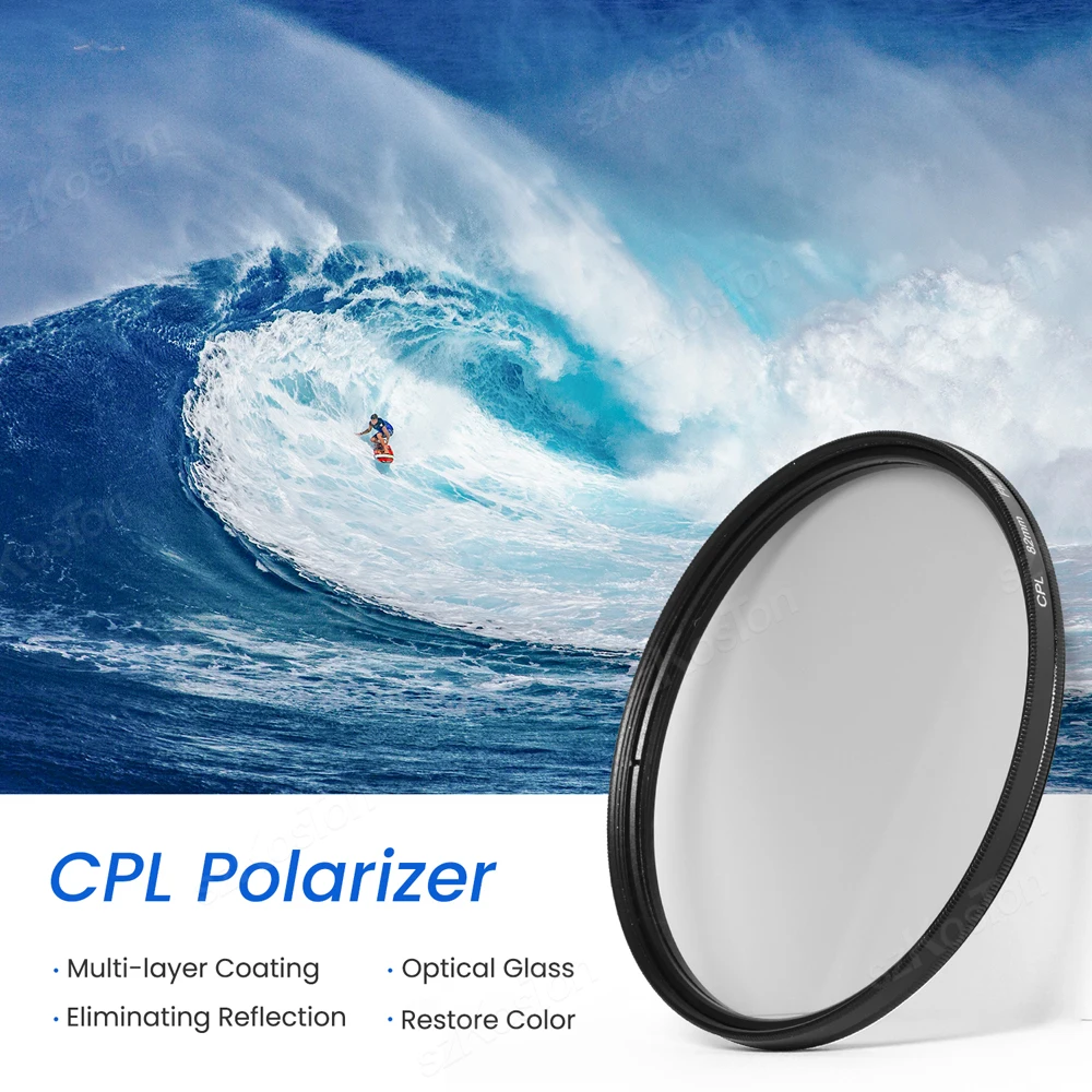 CPL Filter Ultra Slim Optics Multi Coated Circular Polarizer Camera Lens Filter 37mm 49mm 52mm 58mm 67mm 72mm 77mm 82mm thumbnail 3