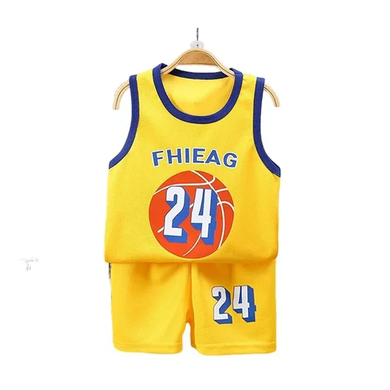 Children Sets Summer Sleeveless Basketball T-shirts Shorts for Children Clothing Quick-drying Sport Tank Tops Kids Clothes thumbnail 4