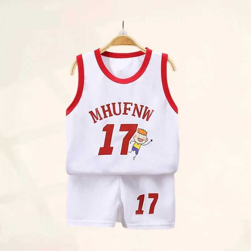 Children Sets Summer Sleeveless Basketball T-shirts Shorts for Children Clothing Quick-drying Sport Tank Tops Kids Clothes thumbnail 2