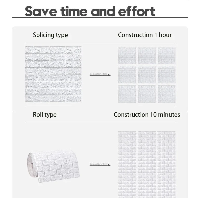 3D Foam Brick Wall Panels Stickers Self Adhesive Waterproof Living Room Wallpaper Wall Decal Home Decor Wallcovering TV Backdrop thumbnail 5