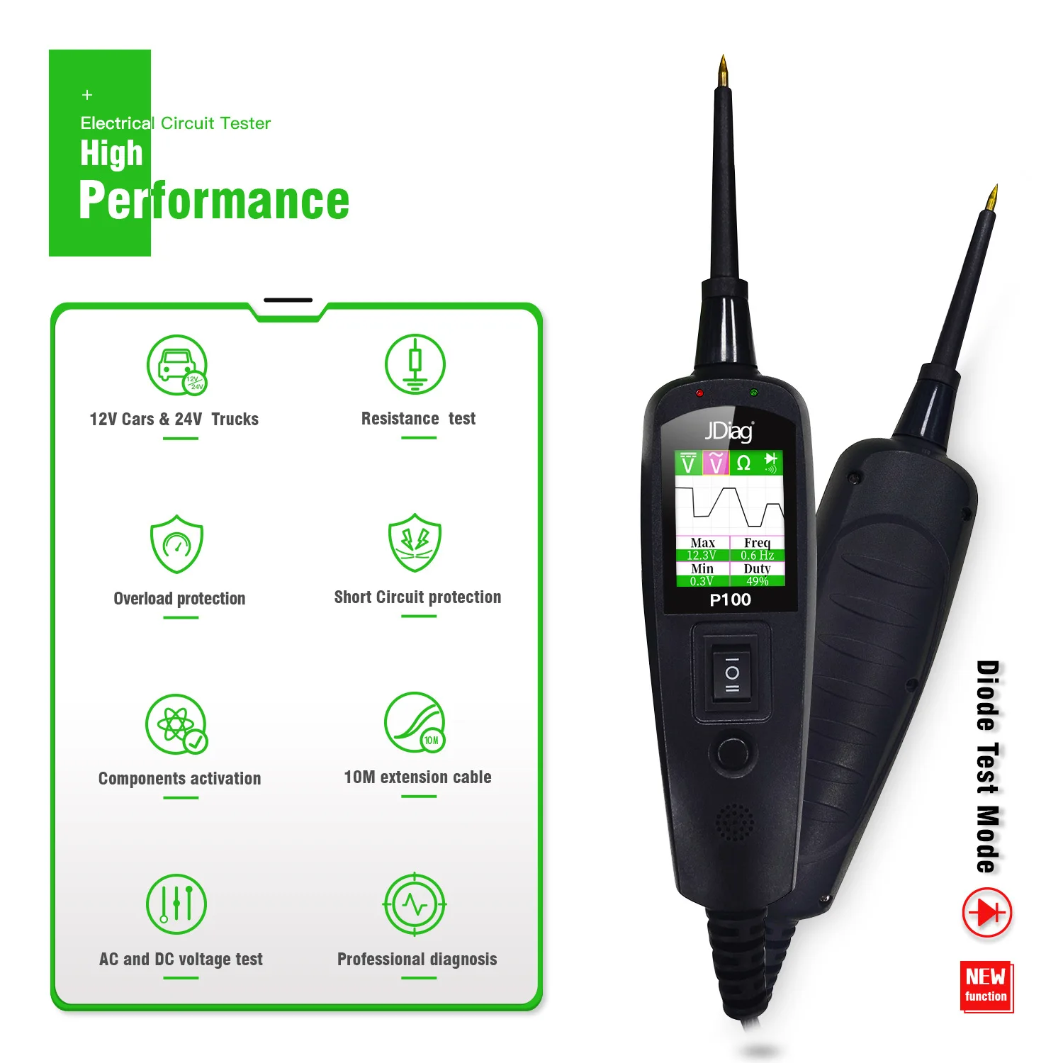12/24V Multifunctional Car Circuit Tester Power Circuit Probe Kit Car Battery Voltage/Resistant Tester Diagnostic Tool Component thumbnail 3