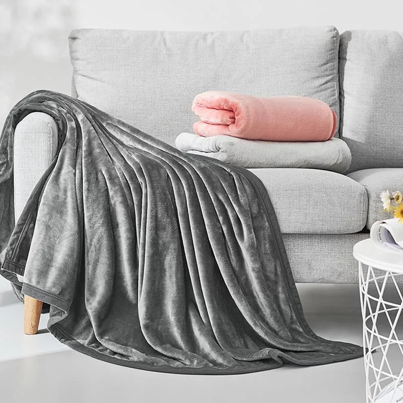 Adult Wool Blanket Bed Needle Down Duvet Solid Color Blanket and Bedspread Soft Sofa Home Bed Cover Blankets and Throws thumbnail 6