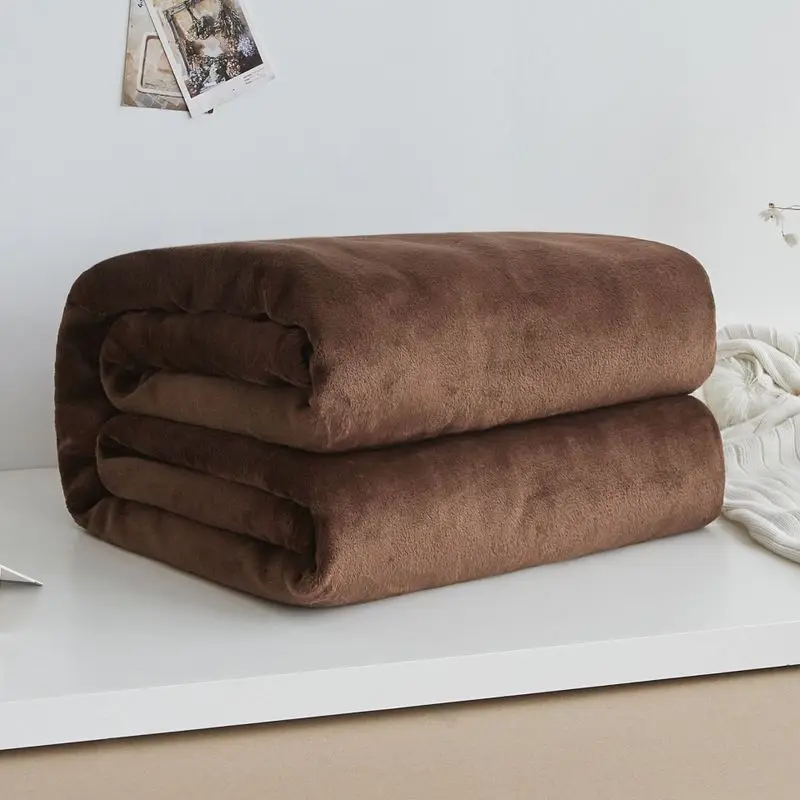 Adult Wool Blanket Bed Needle Down Duvet Solid Color Blanket and Bedspread Soft Sofa Home Bed Cover Blankets and Throws thumbnail 3