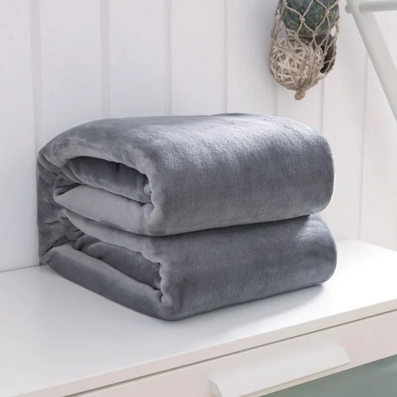 Adult Wool Blanket Bed Needle Down Duvet Solid Color Blanket and Bedspread Soft Sofa Home Bed Cover Blankets and Throws thumbnail 4