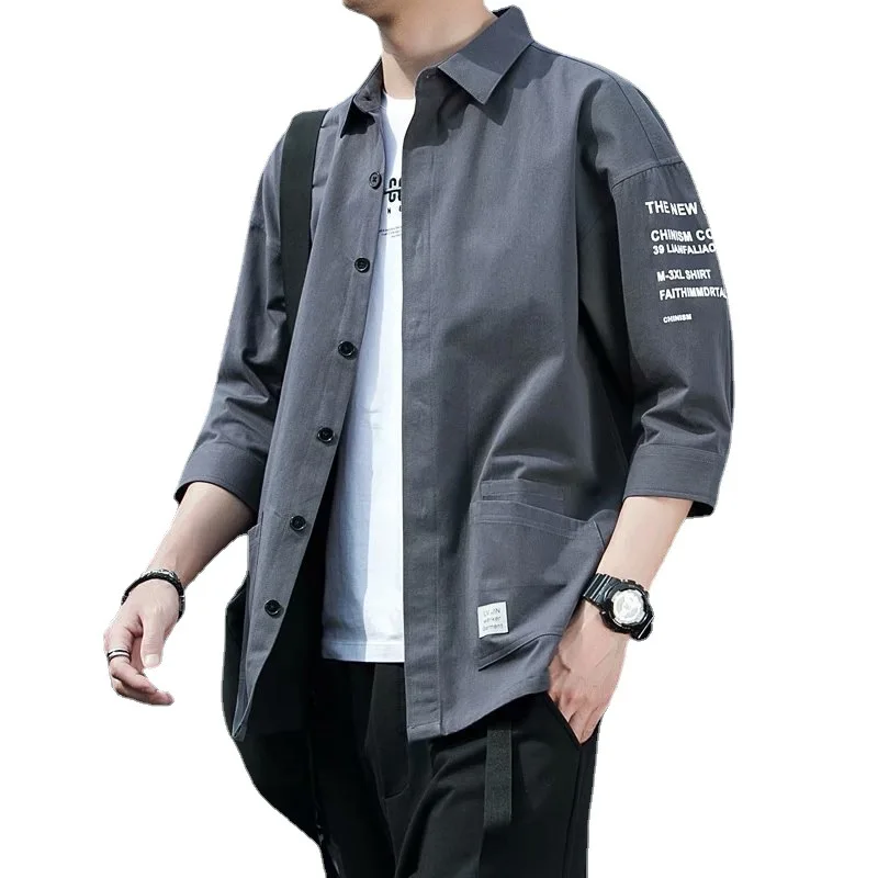 2026 Shirts Men Handsome Fashion Streetwear Design Japanese Harajuku Korean Summer All-match Teens College Unisex Clothes Ins thumbnail 5