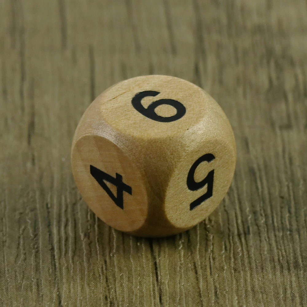 Wooden Dice 5pcs Round Corner D6 D10 Wood Dice for Flying Chess Props Table Board Role Playing Game thumbnail 2