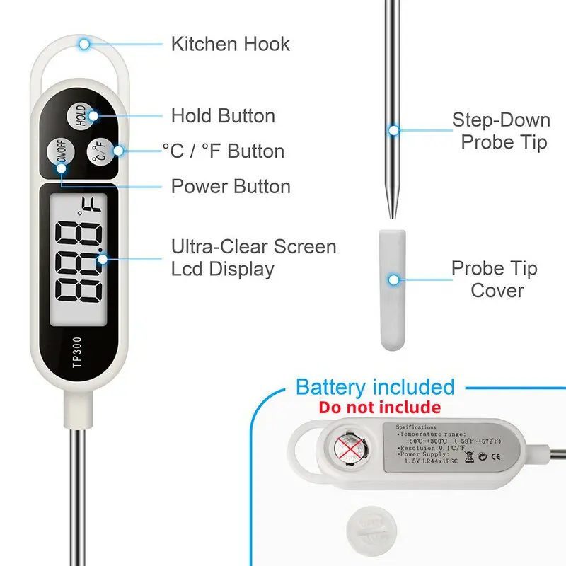 Food Thermometer TP300 Digital Kitchen Thermometer For Meat Cooking Food Probe BBQ Electronic Oven Kitchen Tools thumbnail 4