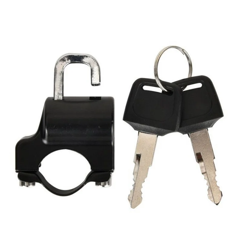 Anti-theft Helmet Lock  Handlebar Mount Motorcycle Electric Motorbike Universal Security Metal Lock 22mm-26mm with Keys Set thumbnail 6