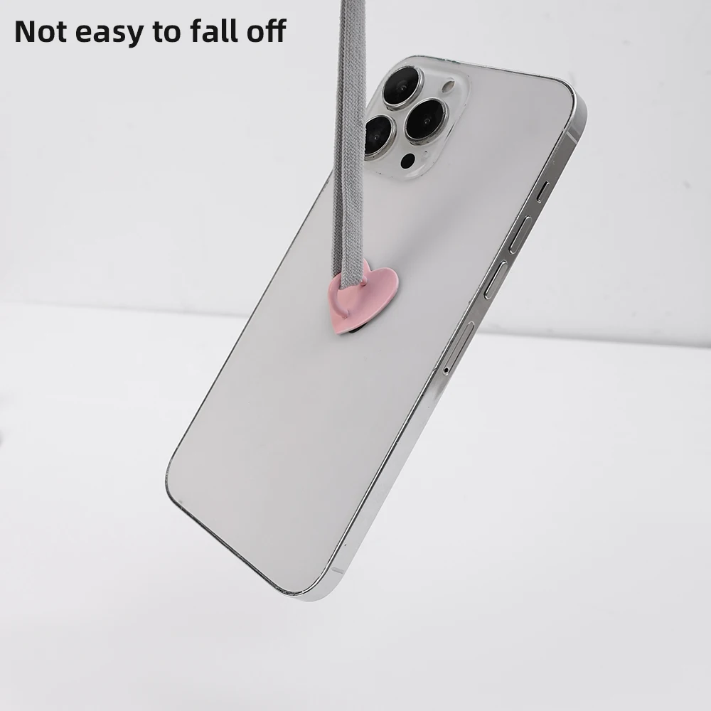 Kawaii Adhesive Metal Heart Phone Charm Holder Mobile Phone Case Finger Ring Stand Hooks Buckle Charms Clasp Accessories String thumbnail 4