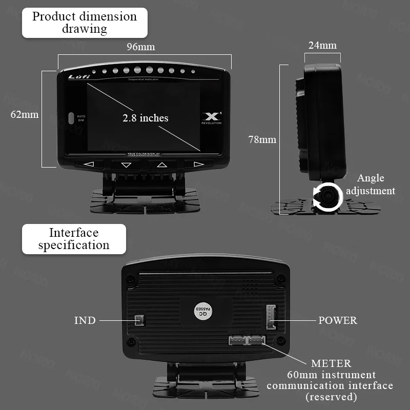 Original Lufi X1 revolution OBD OBD2 meter Smart Digital Multi English Version Gauge for car thumbnail 5