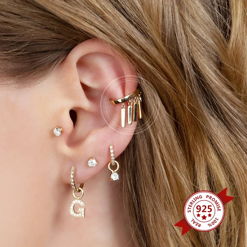 1PC Plated 24K Gold Ear Cuff Crystal Zircon Stone Clip Earring for Woman Fashion INS C-Shape Luxury Jewelry Gifts Bijoux thumbnail 2