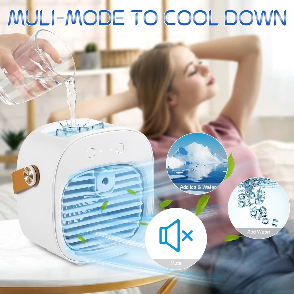 Portable Air Conditioner Rechargeable Mini Air Conditioners Personal Air Conditioning Cordless Air Cooler Fan For Room Camping thumbnail 3