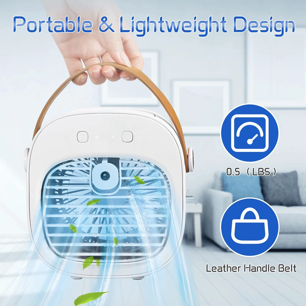 Portable Air Conditioner Rechargeable Mini Air Conditioners Personal Air Conditioning Cordless Air Cooler Fan For Room Camping thumbnail 6