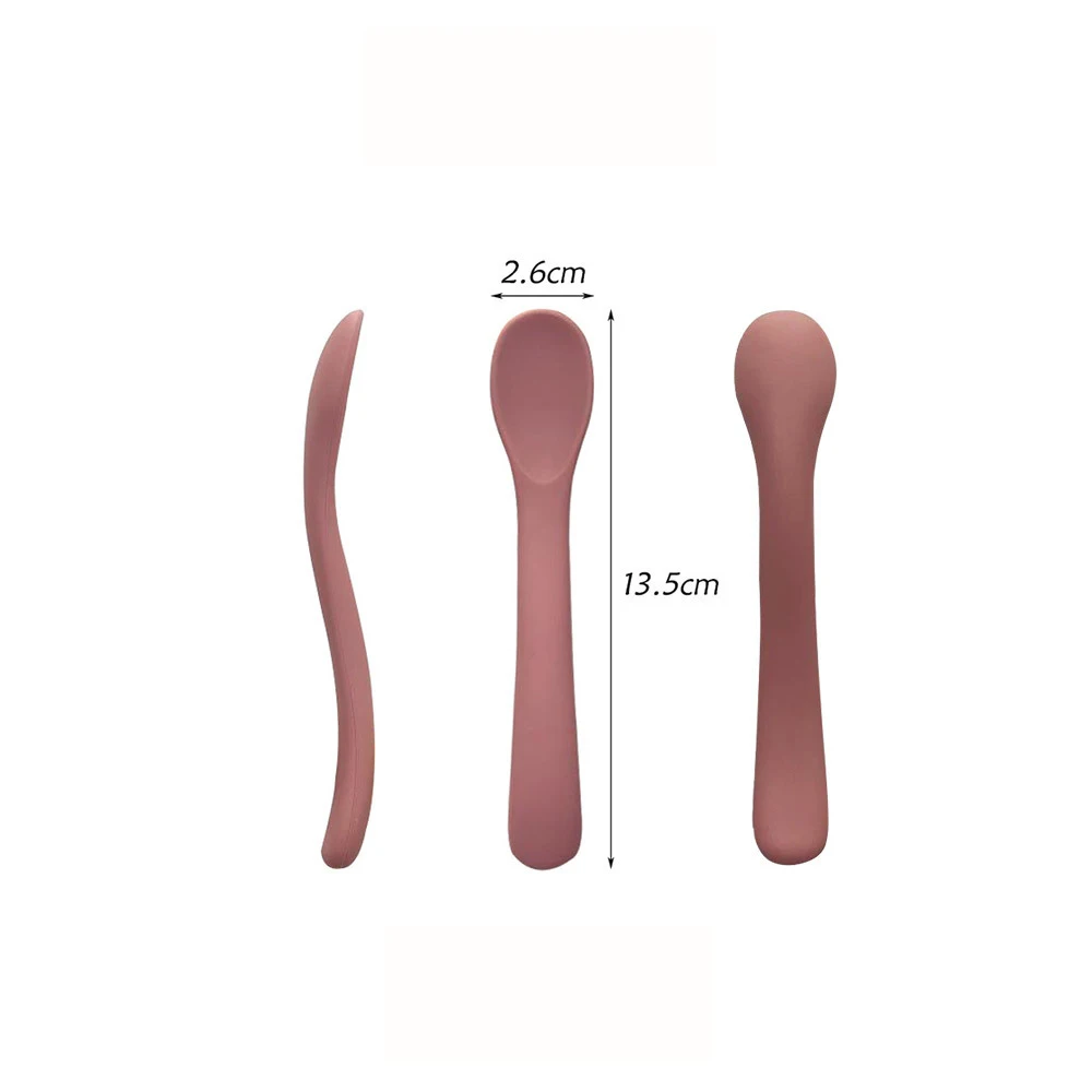 Baby Soft Silicone Spoon Food-grade Silicone Children's Supplementary Feeding Training Spoon Long-handle Silicone Feeding Spoon thumbnail 3