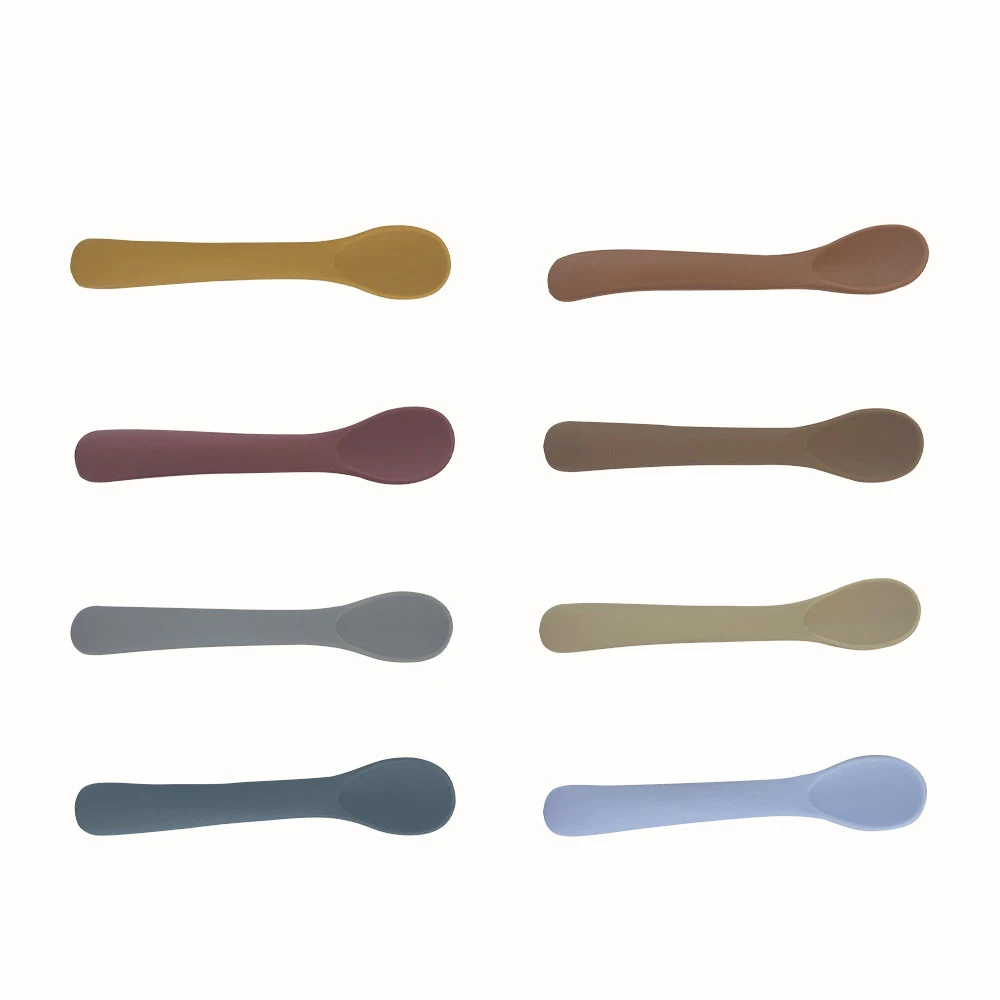 Baby Soft Silicone Spoon Food-grade Silicone Children's Supplementary Feeding Training Spoon Long-handle Silicone Feeding Spoon thumbnail 2