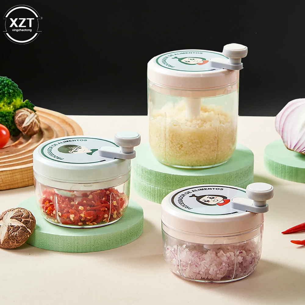 200/400ml Food Chopper Garlic Grinder Cooking Ingredients Processor Kitchen Tools Manual Garlic Cutter thumbnail 4