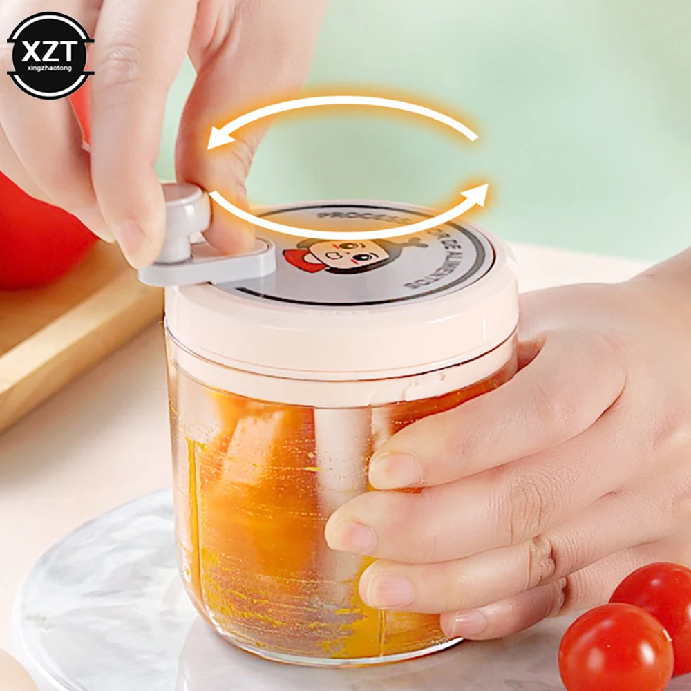 200/400ml Food Chopper Garlic Grinder Cooking Ingredients Processor Kitchen Tools Manual Garlic Cutter thumbnail 6