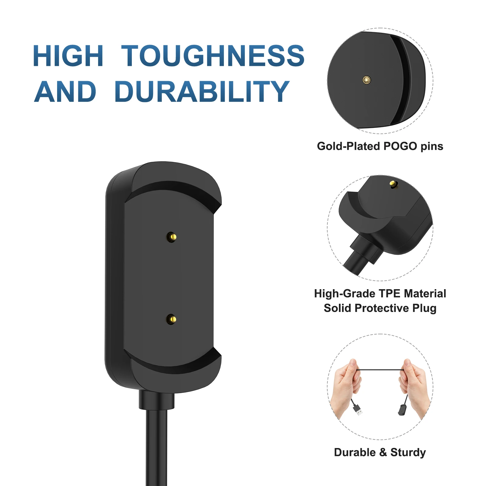 USB Charger For Huami Amazfit T-Rex/Amazfit GTS/Amazfit GTR 42MM 47MM USB 100cm Charging Cable Fast Charging Charger Cradle thumbnail 3
