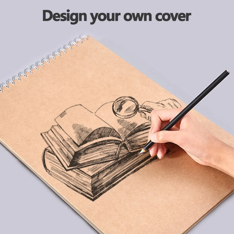 Professional Sketchbook Blank Watercolor Notebook 160 GSM Spiral diary Art school supplies Pencil drawing notepad Stationery thumbnail 4