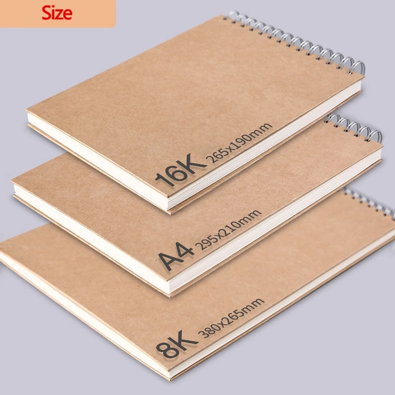 Professional Sketchbook Blank Watercolor Notebook 160 GSM Spiral diary Art school supplies Pencil drawing notepad Stationery thumbnail 2