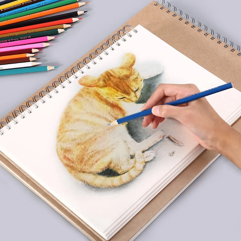 Professional Sketchbook Blank Watercolor Notebook 160 GSM Spiral diary Art school supplies Pencil drawing notepad Stationery thumbnail 5
